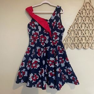 Ray Darten off the shoulder Dress, Above the Knee, Navy, Red & White, NWT, 1X